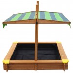 Spatiu de joaca cu nisip Lily Sandpit  - Lada cu nisip din lemn pentru gradina- cu copertina biton Verde UV 50+